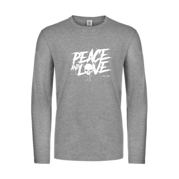 peace or no peace - t shirt- manches- longues- original- humour- Sport Grey impression Face