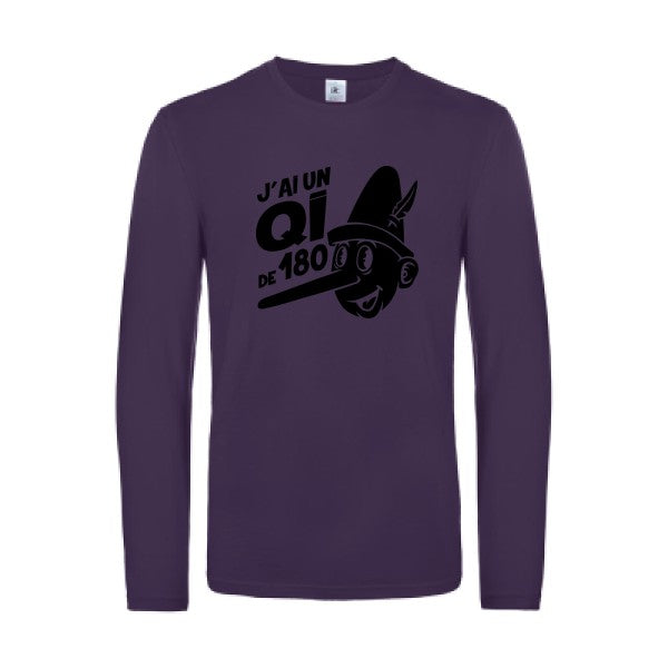 quotient intellectuel - t shirt- manches- longues- original- humour- Urban Purple impression Face