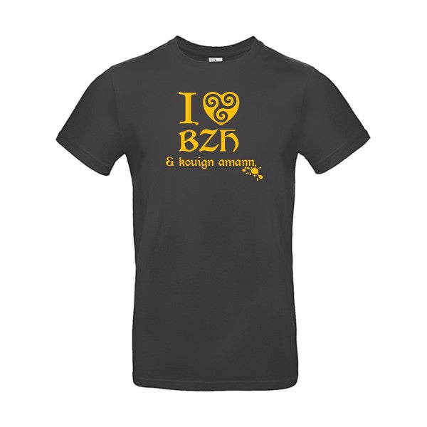 Love BZH & kouignFlex jaune or- T-shirt E190|Used Black||2XL