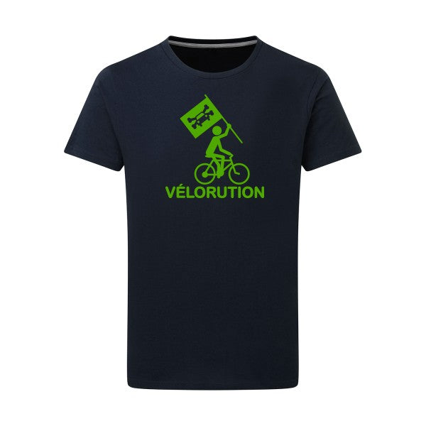 Vélorution - Flex Vert pomme Tshirt original Navy  5XL