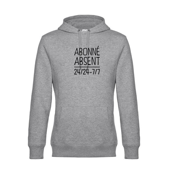 Abonne-absent sweat shirt original Heather Grey flex Noir impression Face