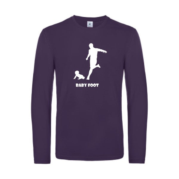 baby foot - t shirt- manches- longues- original- humour- Urban Purple impression Face
