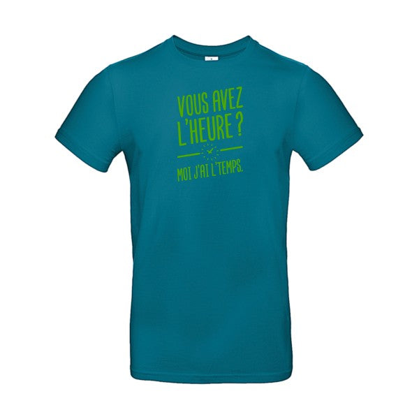 Vous avez l'heure? Moi j'ai l'temps. Flex Vert pomme |E190 T-shirt|Diva Blue||2XL