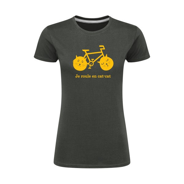 cat-cat bike | jaune Or |T shirt original femme|SG