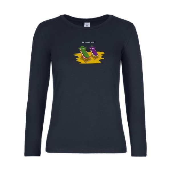 t-shirt lsl femme On-n-est-pas-bio-la-?-  Navy flex 