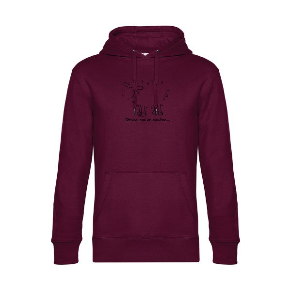 Dessine-moi-un-mouton sweat shirt original Burgundy flex Noir impression Face