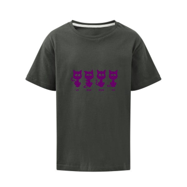 un deux trois cat Flex Violet SG - Kids T-shirt enfant Charcoal Taille 152 (11-12/2XL)