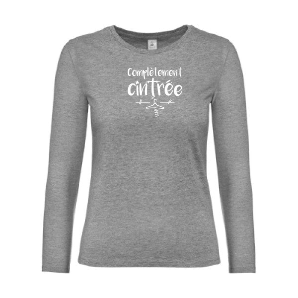 t-shirt lsl femme Completement-cintre Sport Grey flex blanc