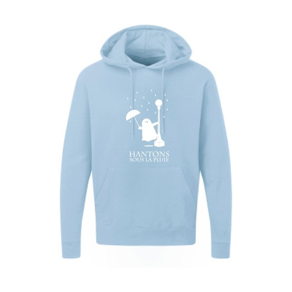 Hantons sous la pluie Blanc |Sweat capuche imprimé homme