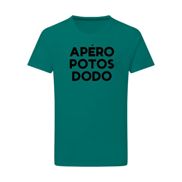 Apéro Potos Dodo  - Flex noir Tshirt original Emerald Green  2XL