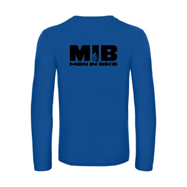 men in bike - t shirt- manches- longues- original- humour- Royal Blue impression Dos