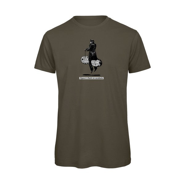 T-shirt humour original Partir En Cacahuete T Shirt couleur Khaki Green