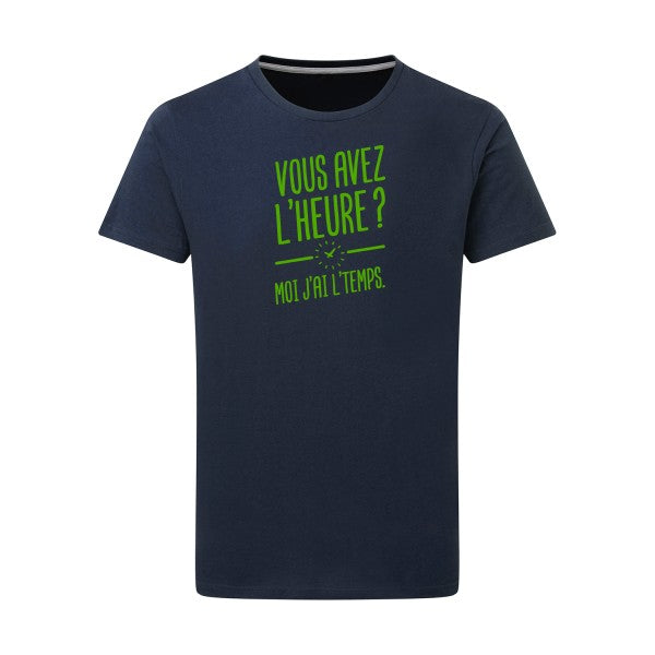 Vous avez l'heure? Moi j'ai l'temps. - Flex Vert pomme Tshirt original Denim  XL