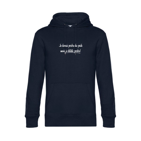 Ne-pour-gagner sweat shirt original Navy Blue flex Blanc impression Face