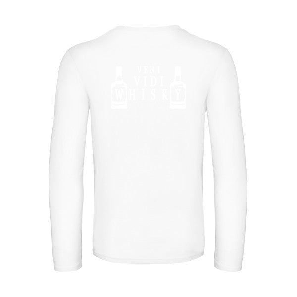 veni vidi whisky - t shirt- manches- longues- original- humour- White impression Dos