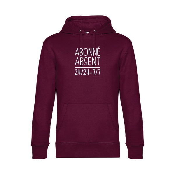 Abonne-absent sweat shirt original Burgundy flex Blanc impression Face