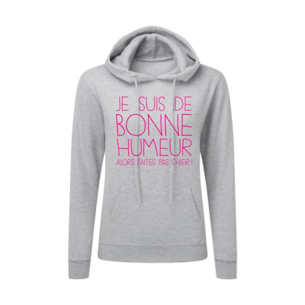 BONNE HUMEUR Rose Fluo |Sweat original à capuche Femme