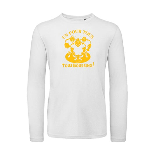 Un pour tous, Tous bourrins ! jaune Or |T-shirt bio manches longues