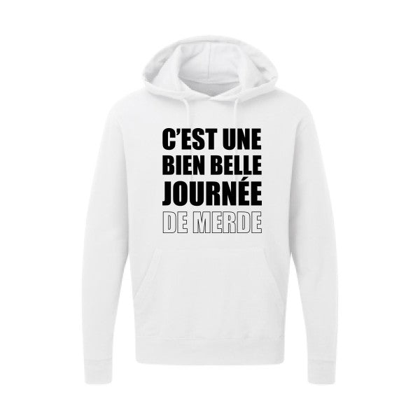 Journée de m... Noir |Sweat capuche imprimé homme