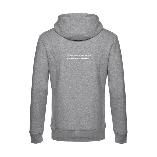 Le-chocolat-a-ses-raisons sweat shirt original Heather Grey flex Blanc impression Dos