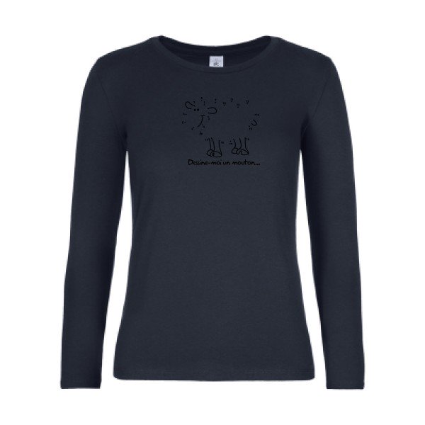 t-shirt lsl femme Dessine-moi-un-mouton Navy flex Noir
