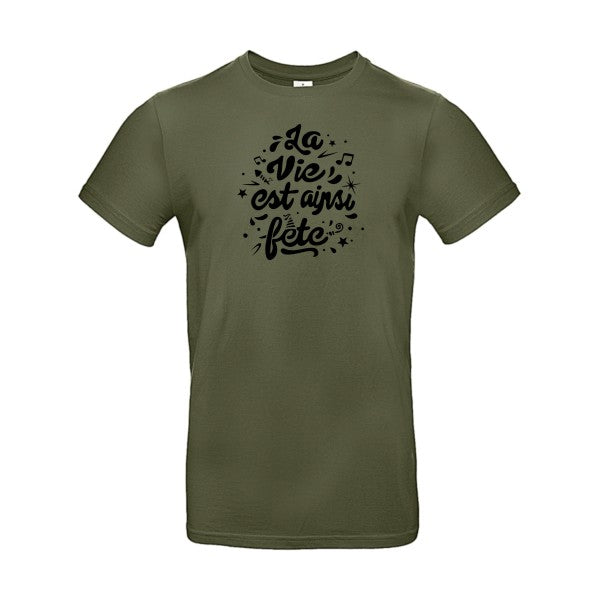 La vie est ainsi fête Flex noir |E190 T-shirt|Urban Khaki||2XL