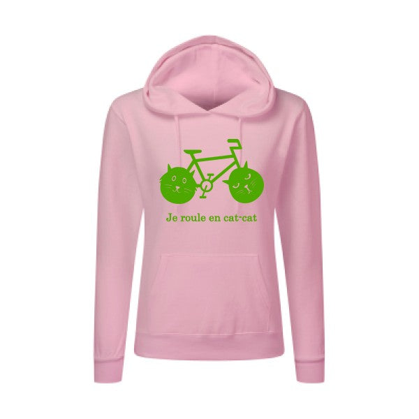 cat-cat bike Vert pomme |Sweat original à capuche Femme