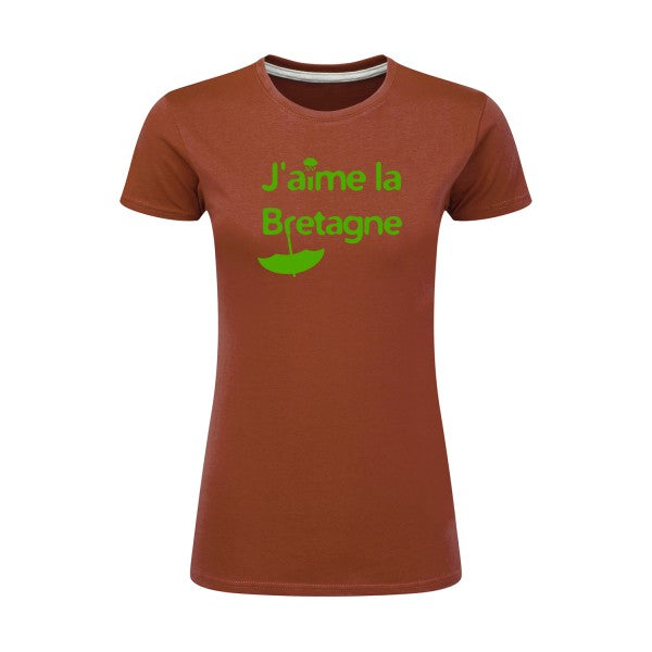 J'aime la Bretagne |Vert pomme |T shirt original femme|SG