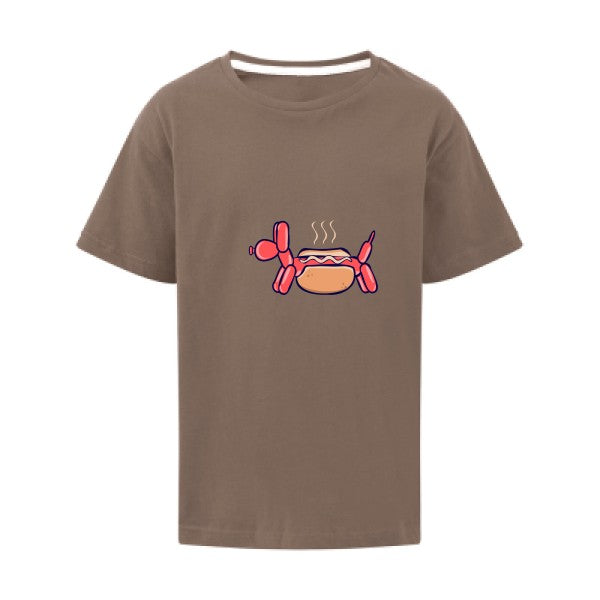 HotDog SG - Kids T-shirt enfant Deep Taupe Taille 128 (7-8/L)