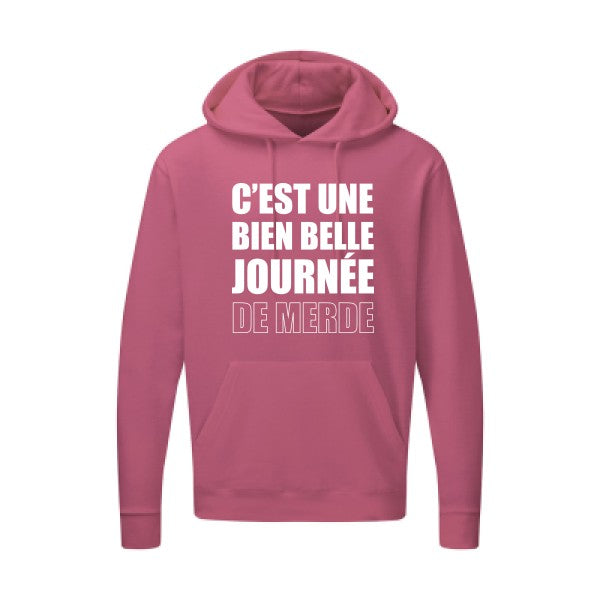 Journée de m... Blanc |Sweat capuche imprimé homme