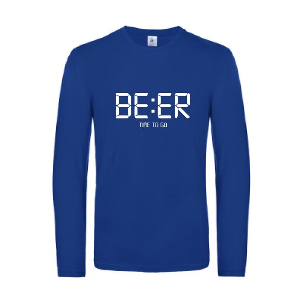 time to go - t shirt- manches- longues- original- humour- Royal Blue impression Face