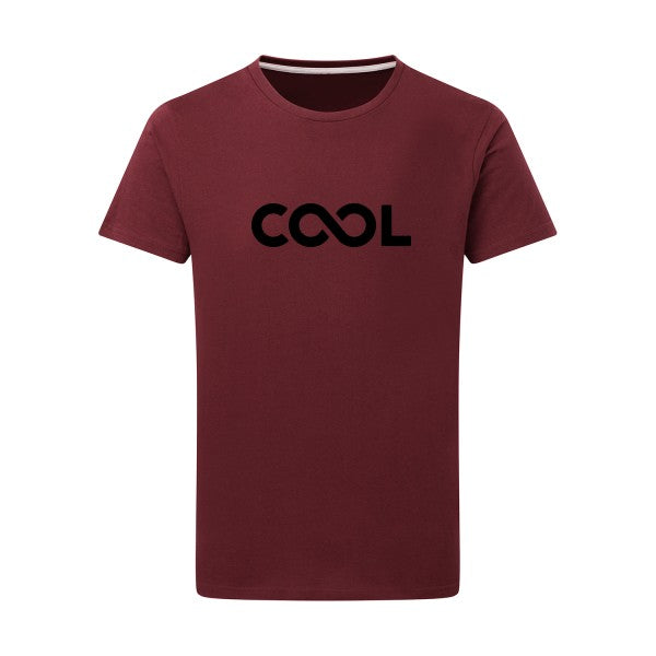 Infiniment cool noir -Flex noir sur T-shirt SG  Burgundy  2XL