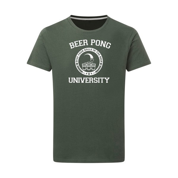 Beer Pong Blanc -Flex Blanc sur T-shirt SG  Thyme  2XL