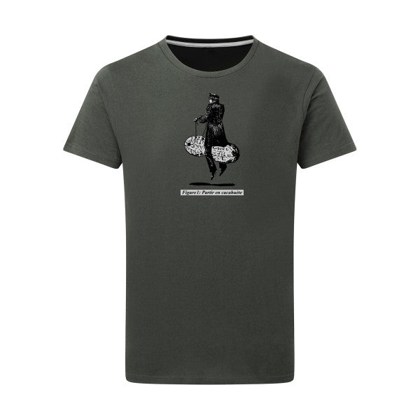 T-shirt homme Partir en cacahuète - T-shirt humoristique et absurde Charcoal 5XL