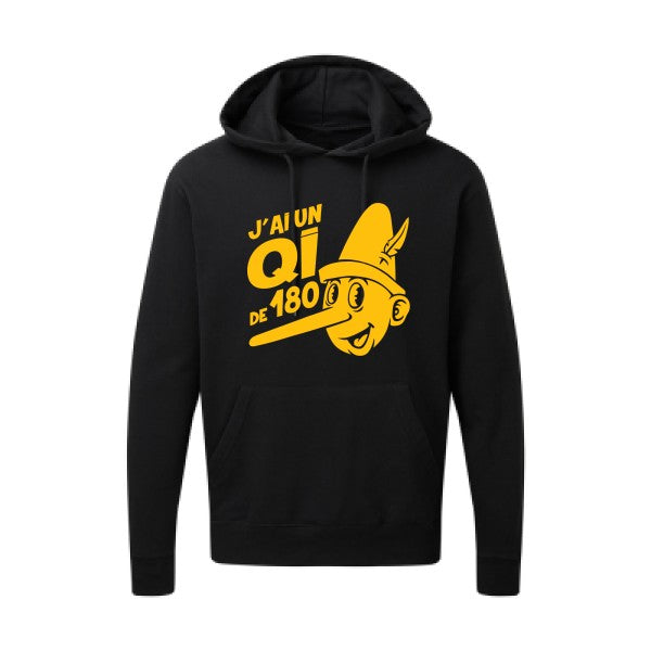 Quotient intellectuel |Sweat  capuche humoristique jaune Or 