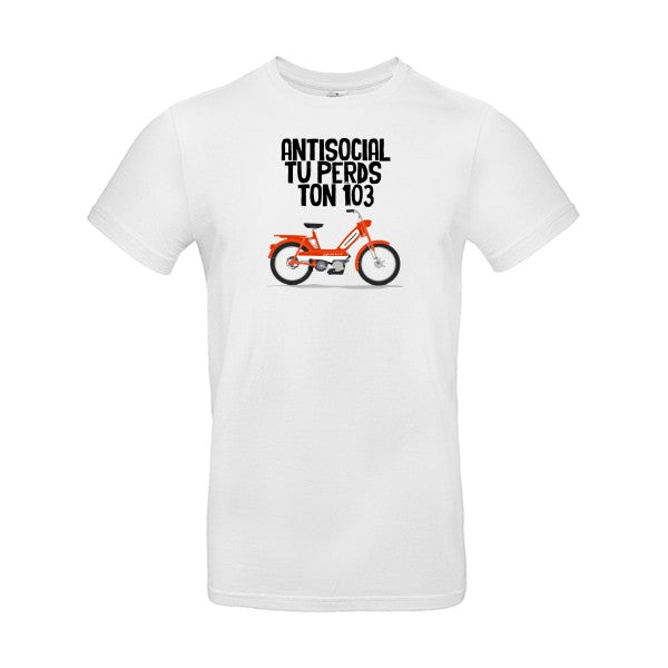 T-shirt humour original Antisocial T Shirt couleur White