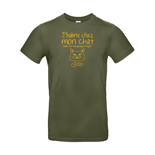 J'habite chez mon chatFlex jaune or - E190 T-shirt|Urban Khaki||2XL