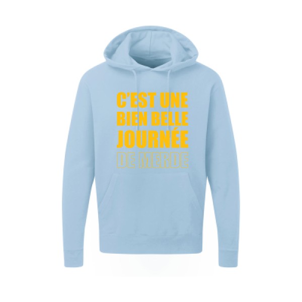 Journée de m... jaune Or |Sweat capuche imprimé homme