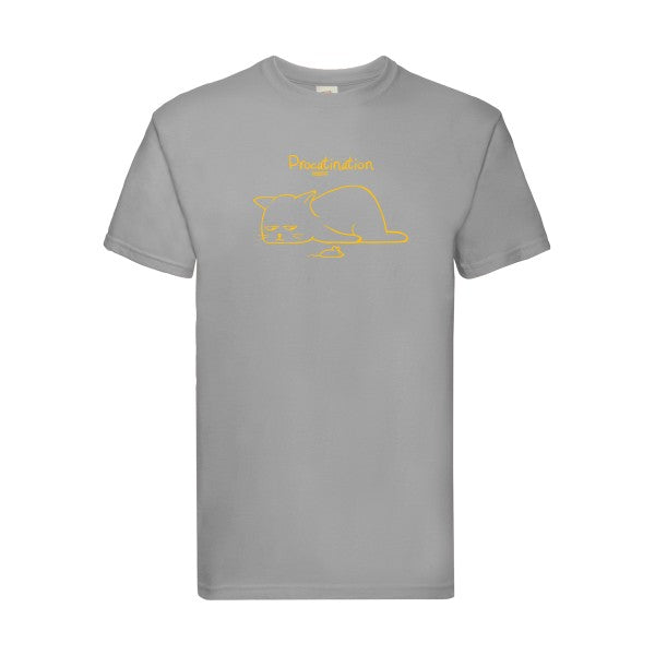 T-shirt|Procatination |flex jaune Or| Fruit of the loom 205 g 