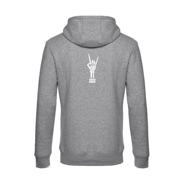 Forever-Rock-!!! sweat shirt original Heather Grey flex Blanc impression Dos