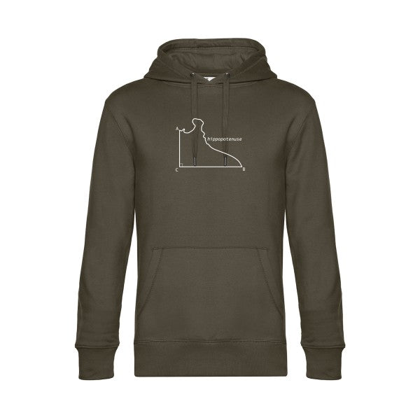 Hippopotenuse sweat shirt original Khaki flex Blanc impression Face