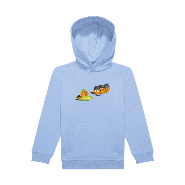 sweat capuche enfant Bleu Ciel Orange-mecanique-2