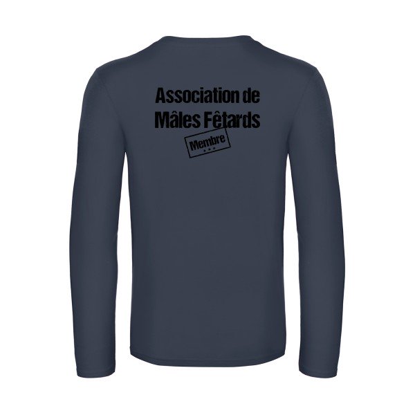 association de males fetards - t shirt- manches- longues- original- humour- Navy impression Dos