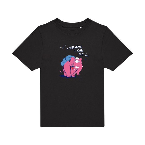 t-shirt humour enfant -Just-believe-you-can-fly- couleur  Black