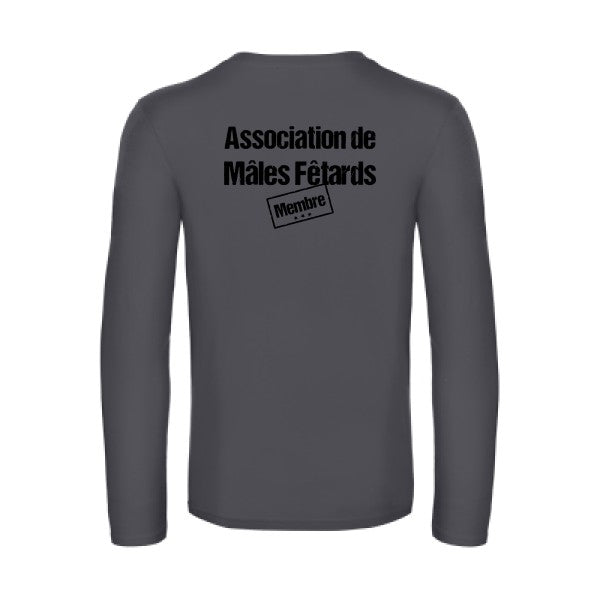 association de males fetards - t shirt- manches- longues- original- humour- Dark Grey impression Dos