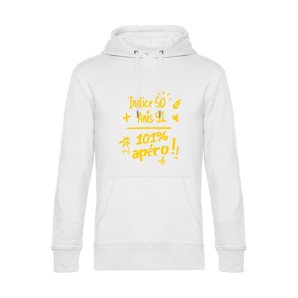 101-pourcent-apero-- Sweat à capuche original White - RueDuTeeshirt