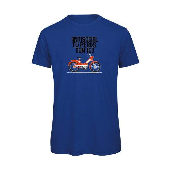 T-shirt humour original Antisocial T Shirt couleur Royal Blue