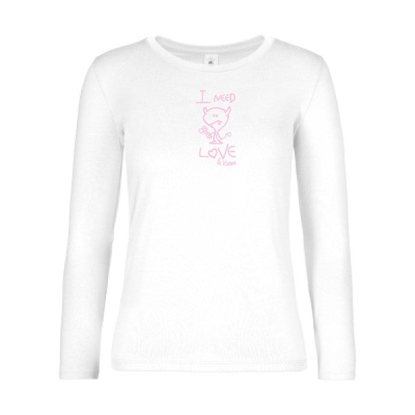 t-shirt lsl femme LOVER White flex Rose