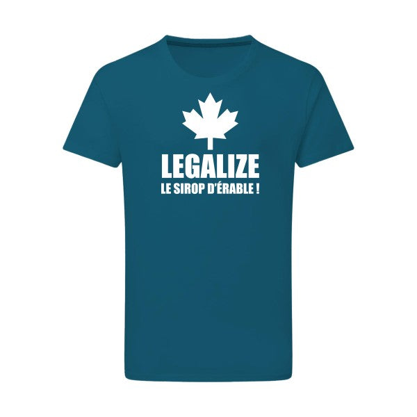 Legalize le sirop d'érable Blanc -Flex Blanc sur T-shirt SG  Petrol  2XL