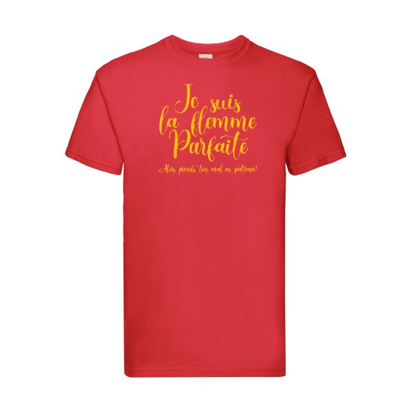 T-shirt|La flemme parfaite |flex jaune Or| Fruit of the loom 205 g 